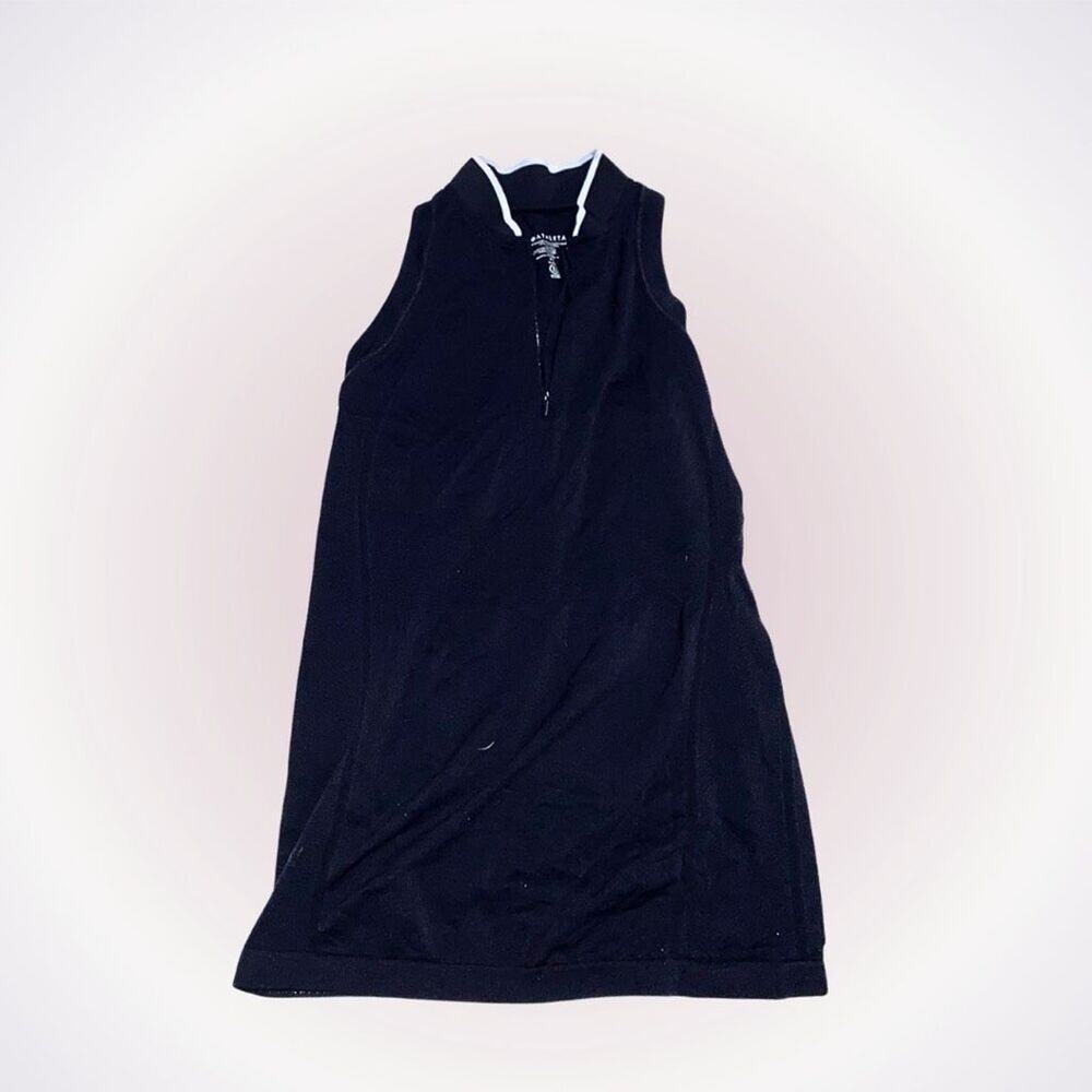 Athleta Black Tank Top with Zip Front Golf Shirt | Sz XS